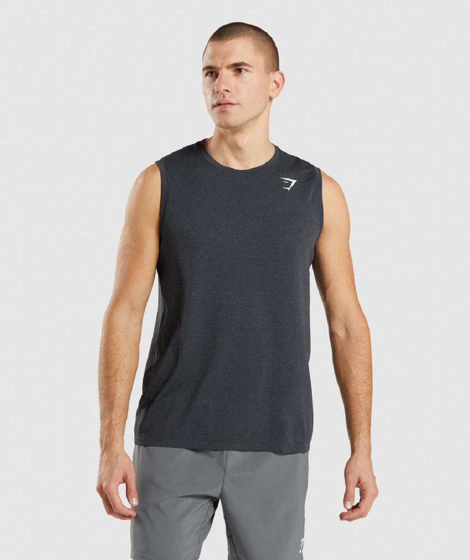 Camiseta Tirantes Gymshark Arrival Seamless Hombre Negras | CO 3198KOR